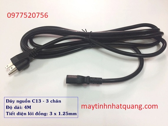 Dây nguồn C13 - 3 chân dài 4M tiết diện lõi đồng 3x1.25mm